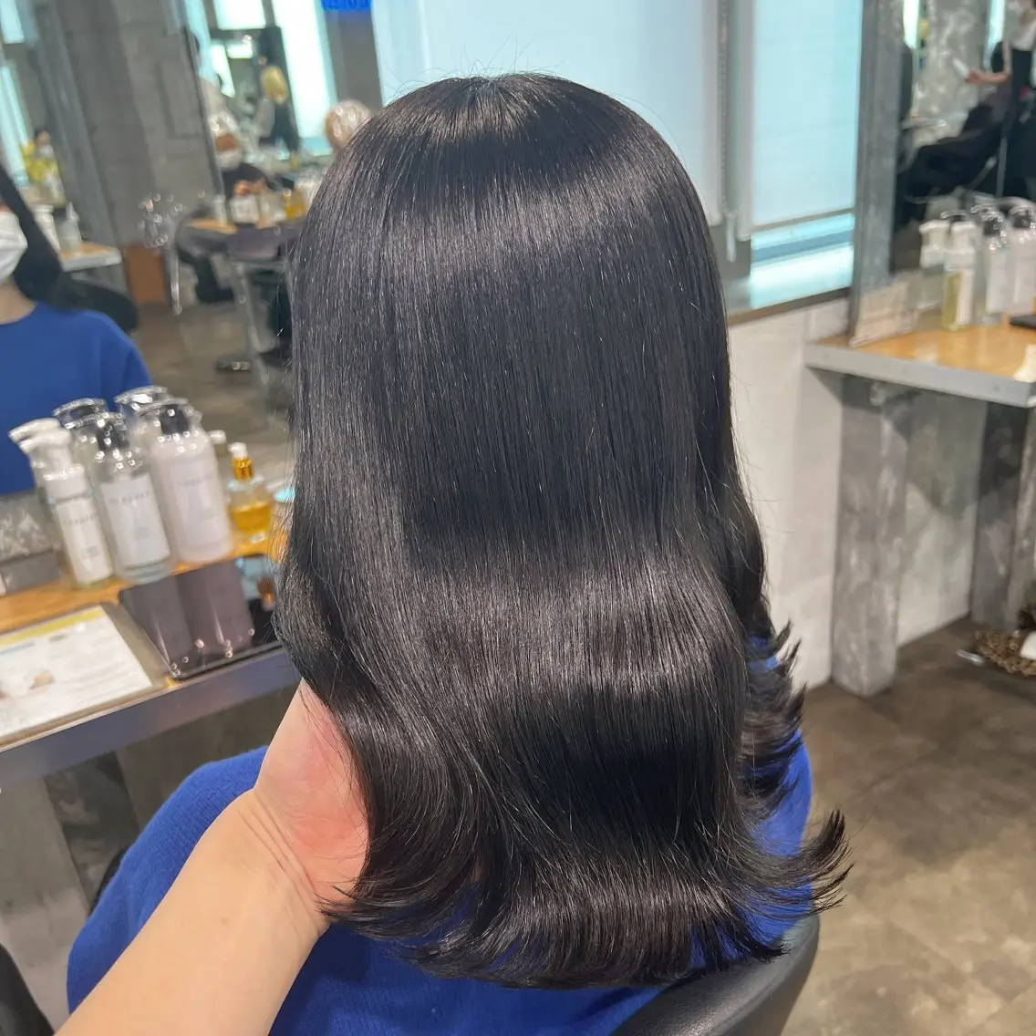 ミディアム カラー ヘアアレンジ ヘアカラー トリートメント ヘッドスパ ヘアセット 韓国風ベージュ🤎 赤みなし🌿横浜🤎のヘアスタイル