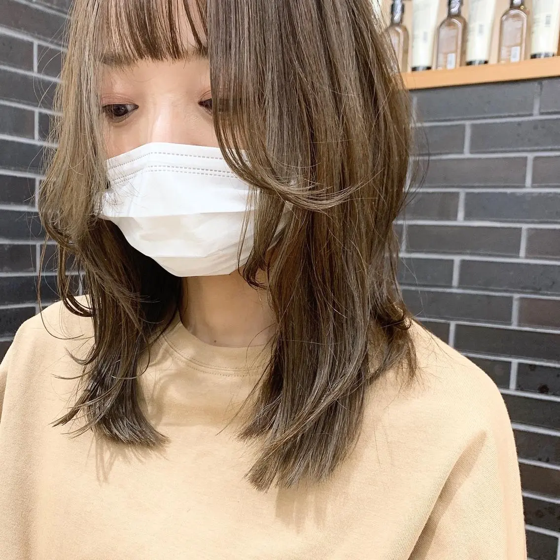 ミディアム カラー パーマ ヘアアレンジ メンズ キッズ ネイル マツエク・マツパ レイヤーカット/ 巻ける縮毛矯正のヘアスタイル