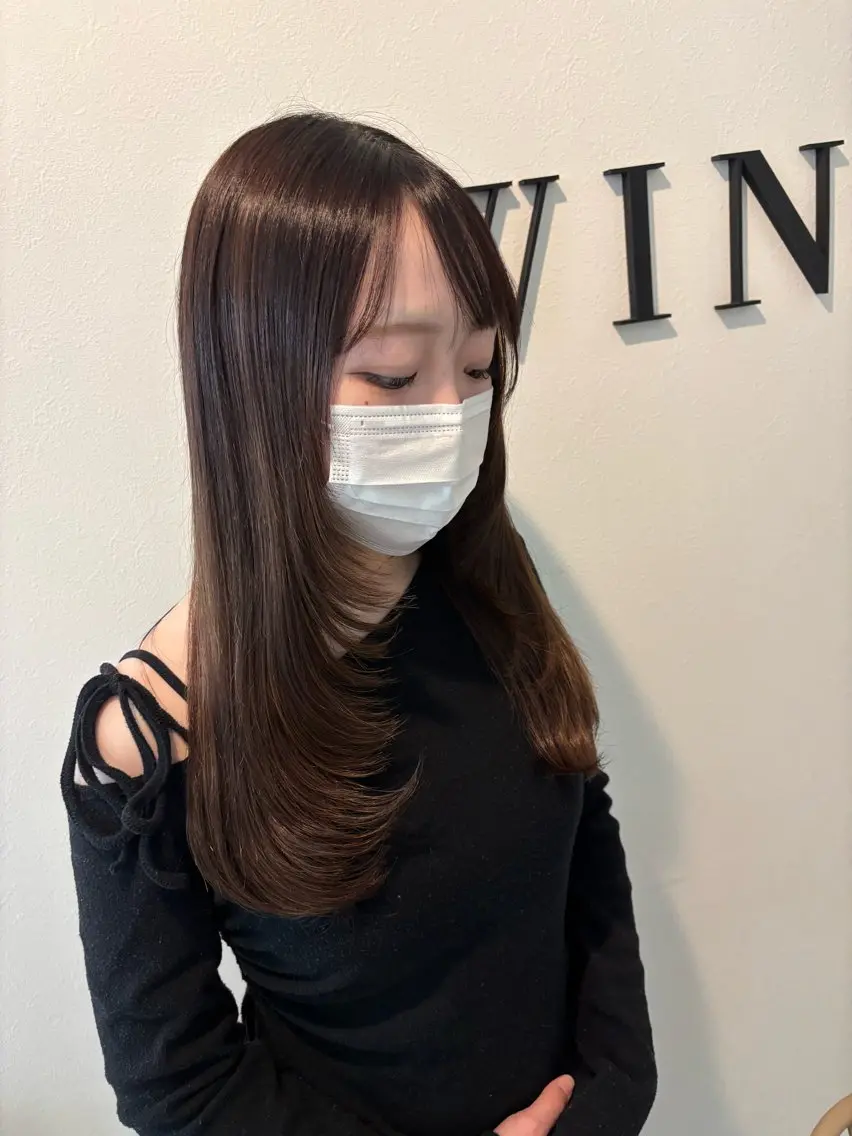 ロング くびれヘア 顔周りカット 髪質改善 ヨシンモリ 韓国風ヘア 🫧かいり🌷韓国 🪽烏丸❣️のヘアスタイル
