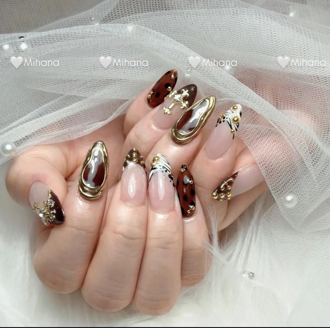 ネイル 長さ出し フレンチネイル グラデーション 卒業式 マグネットネイル ハンドネイル MIHANA NAILのネイルデザイン