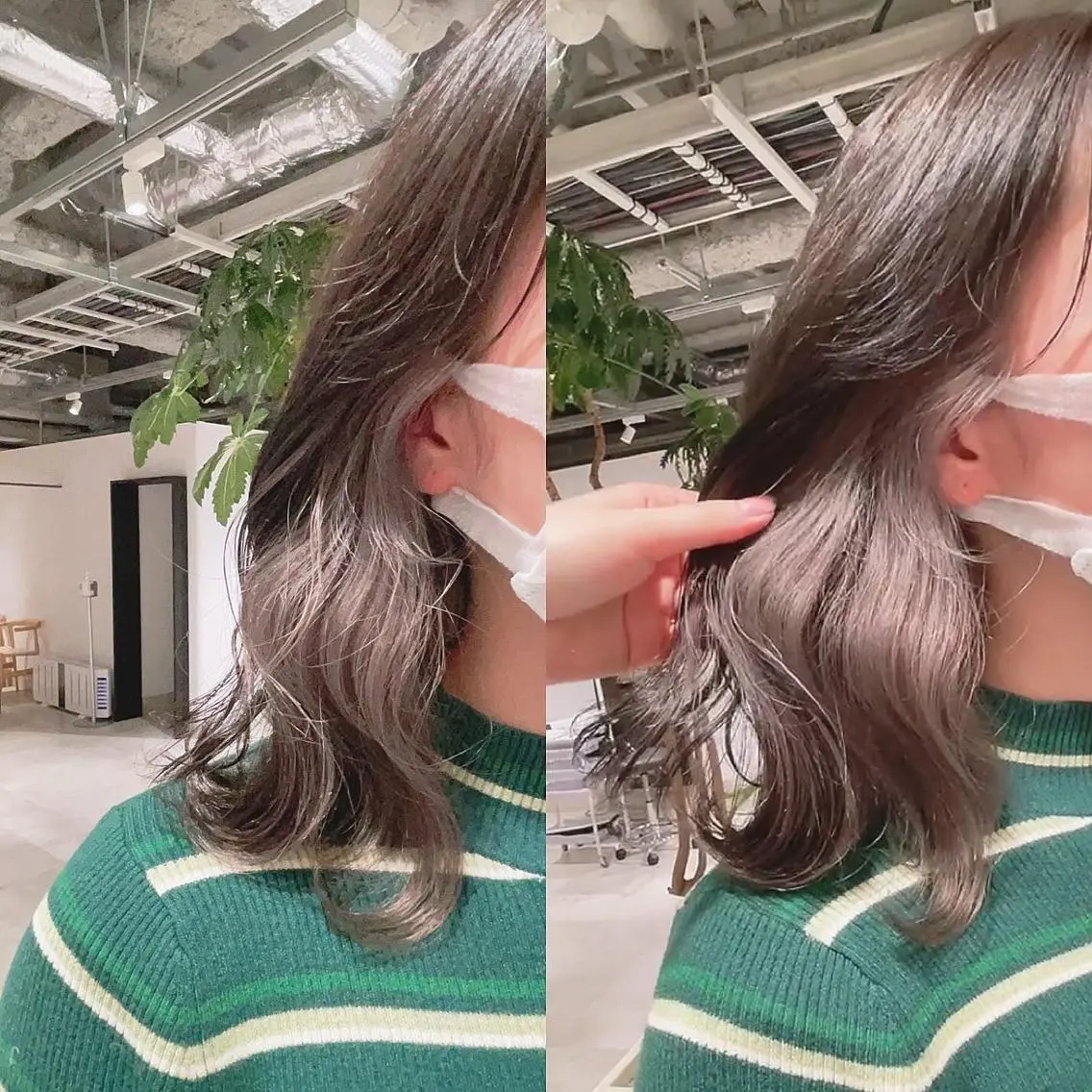 セミロング カラー ブリーチ 透明感カラー イヤリングカラー インナーカラー ヘアカラー トリートメント 渋谷:インナーカラー ／🍒エリカ🍒のヘアスタイル