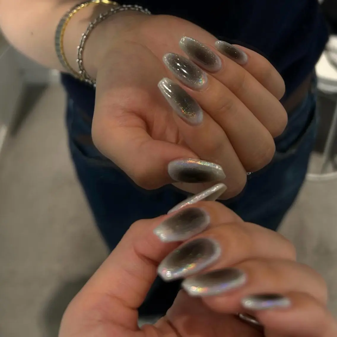 ネイル オーロラネイル チークネイル ハンドネイル rui nail 🫧天神のネイルデザイン