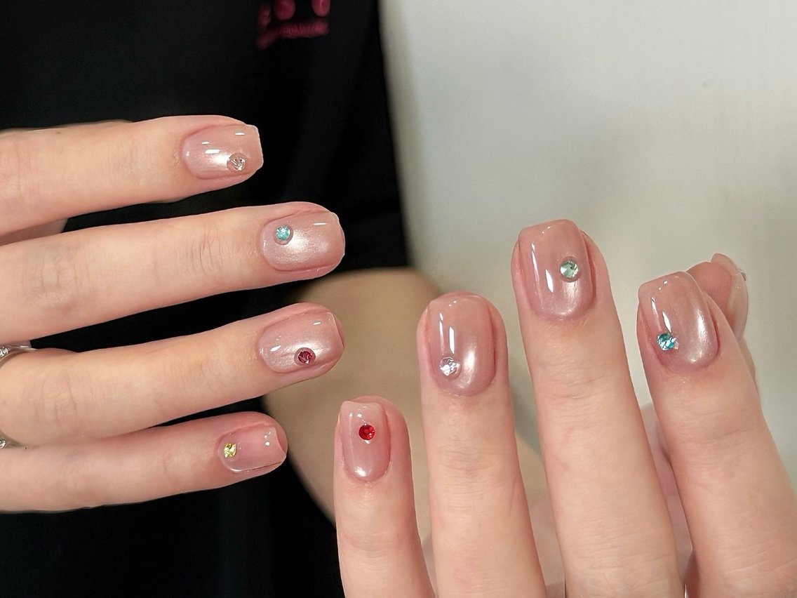 ネイル ブラウン フットネイル フレンチネイル グラデーション 氷ネイル・うるうるネイル ハンドネイル Mixx Nail_ Studioのネイルデザイン