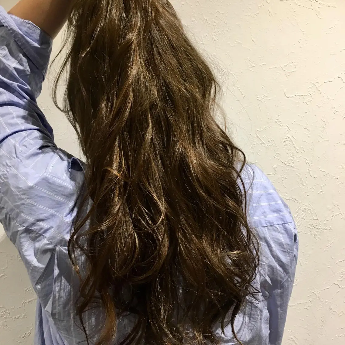 ロング カラー グレージュ ハイライトカラー ラベンダーカラー ラベンダーグレージュ ラベンダーグレー 川合 勇気のヘアスタイル