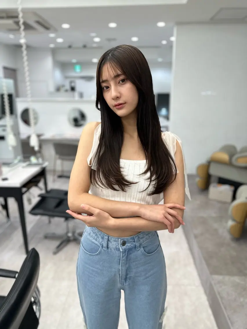 セミロング カット ヘアカラー トリートメント ヘッドスパ ヘアセット 前髪顔まわりカット 🌈中村海聖のヘアスタイル