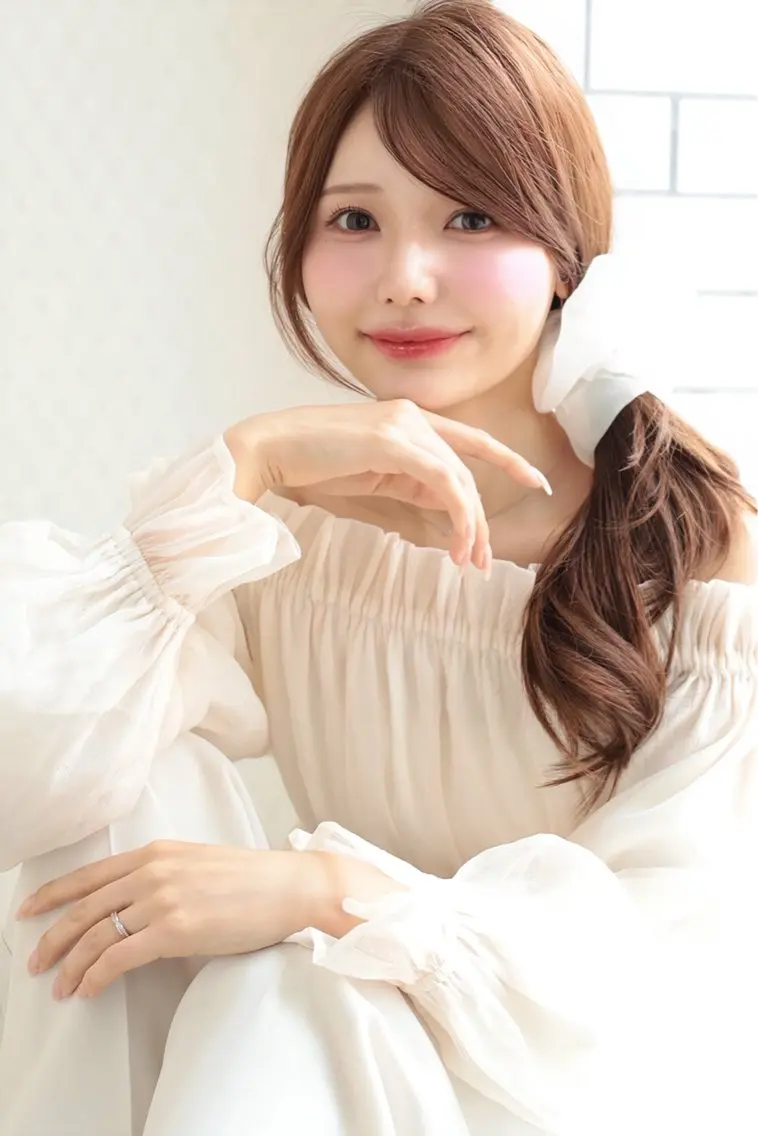 ロング カット ヘアセット 朝尾 愛花のヘアスタイル