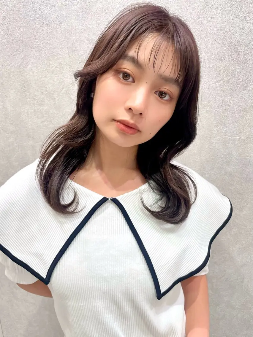 ミディアム カラー カット ヘアカラー トリートメント 韓国ヘア🇰🇷透明 感カラー/yui💞のヘアスタイル