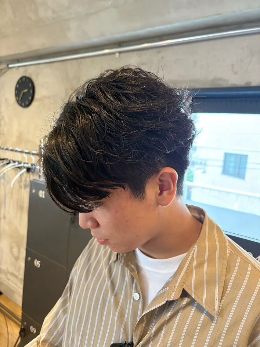 ショート パーマ メンズ カット パーマ スナップフォト確認 お願いします!竹内のヘアスタイル