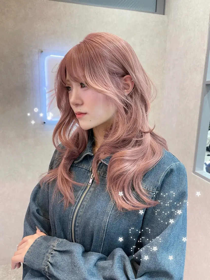 ピンクカラーの方はこちら🎀ブリーチ+ピンクカラー+トリートメントの写真