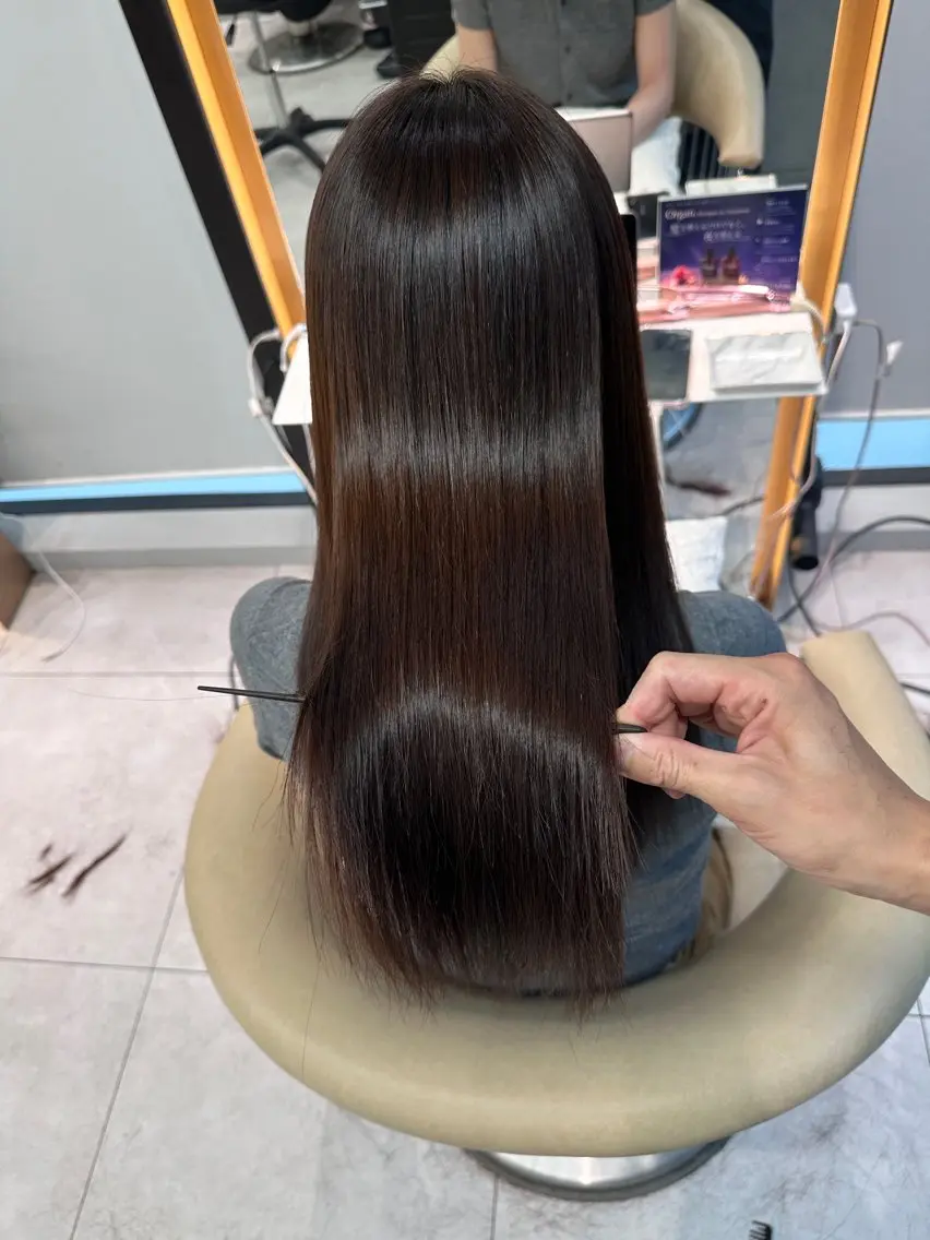 ロング カット 縮毛矯正 トリートメント 《髪質改善✖️オリー ブ🧸》小嶋拓也のヘアスタイル