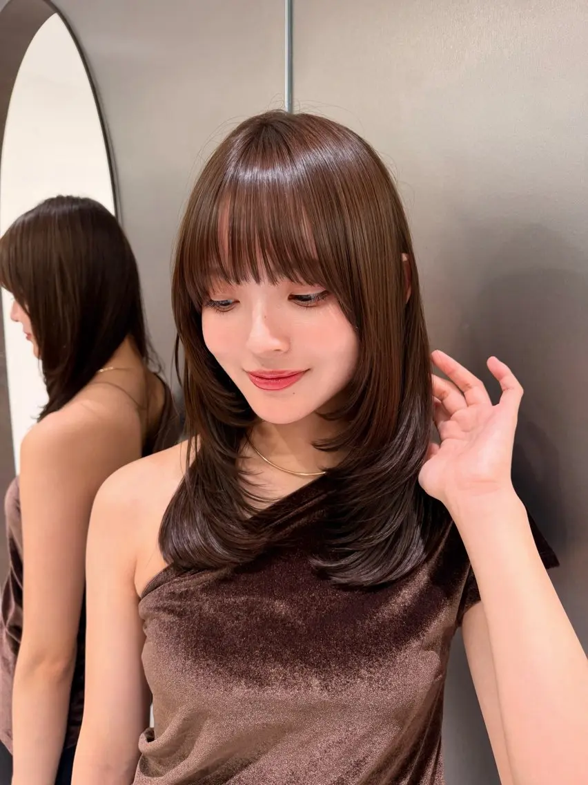 ミディアム ミディアムレイヤー レイヤーカット 似合わせno.1💎 韓国ヘア特化まなかのヘアスタイル