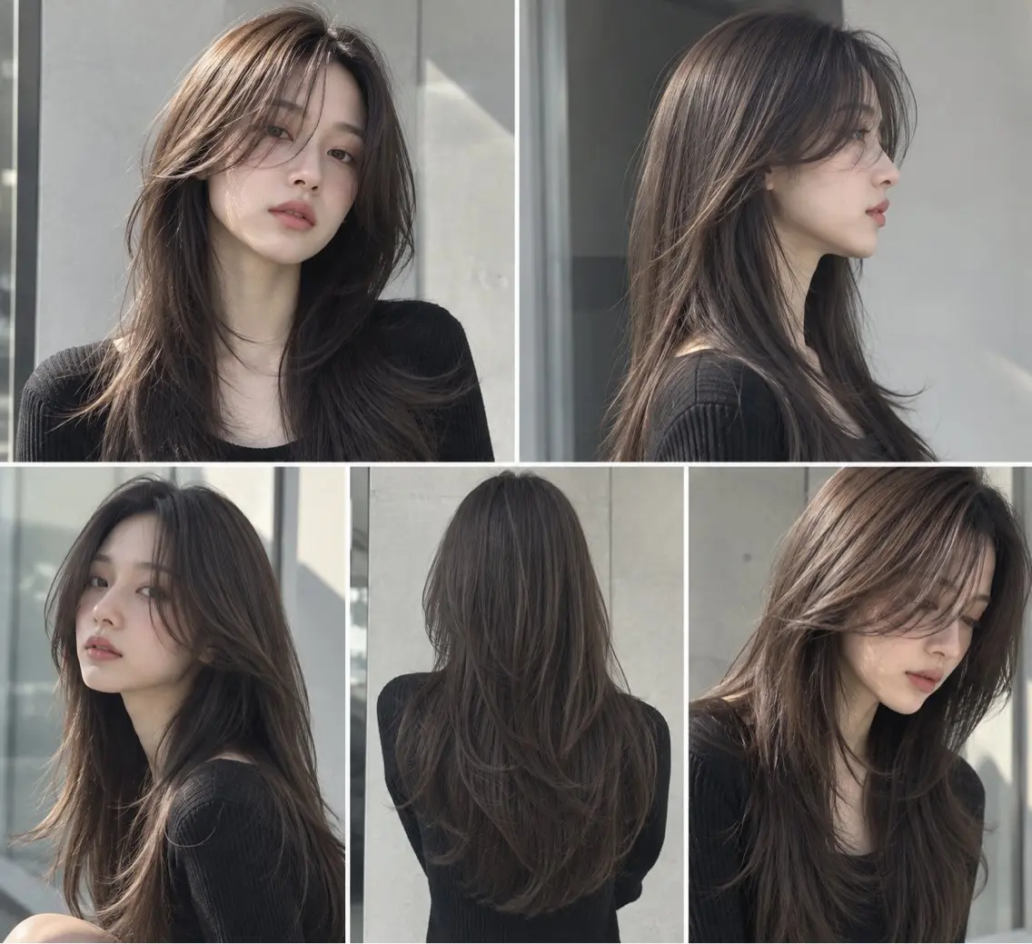 ロング 🫧ロングレイヤー 韓国透明感カラー🫧のヘアスタイル