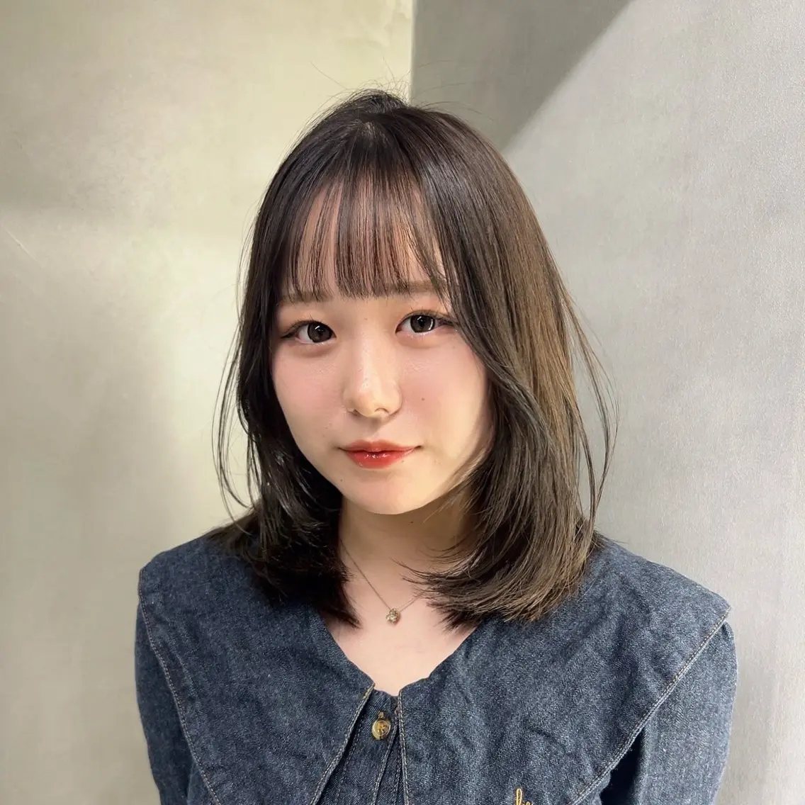 ミディアム カット ヘアカラー トリートメント 阿倍野/髪質改善 /縮毛矯正/坪田幸広のヘアスタイル
