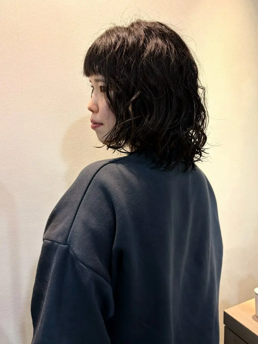 ショート パーマ 暖色カラー/艶カラー パーマ/nihoのヘアスタイル