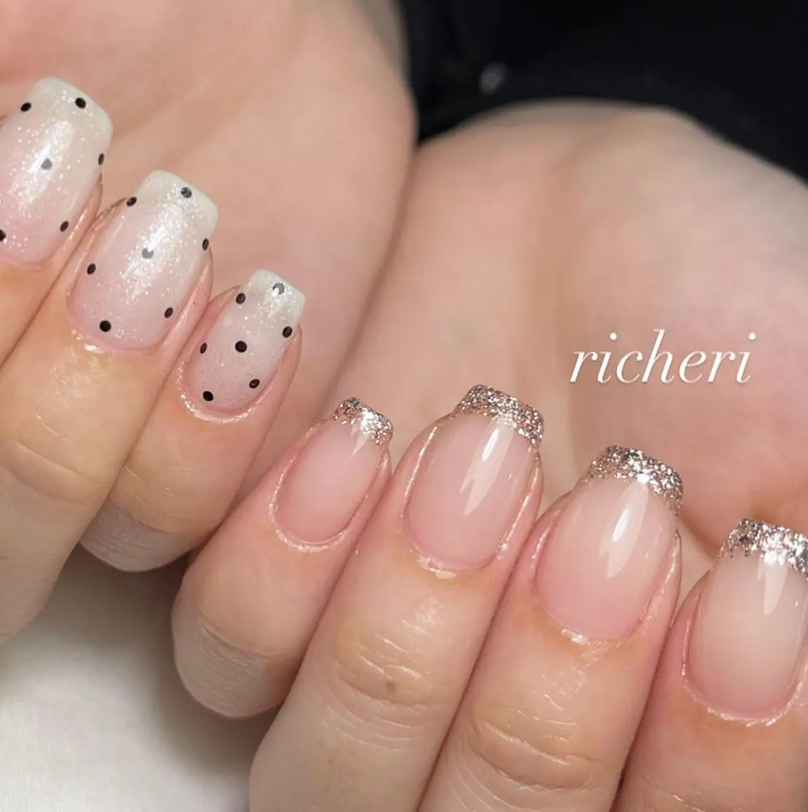 ミディアム ネイル ハンドネイル richeri beautyのネイルデザイン