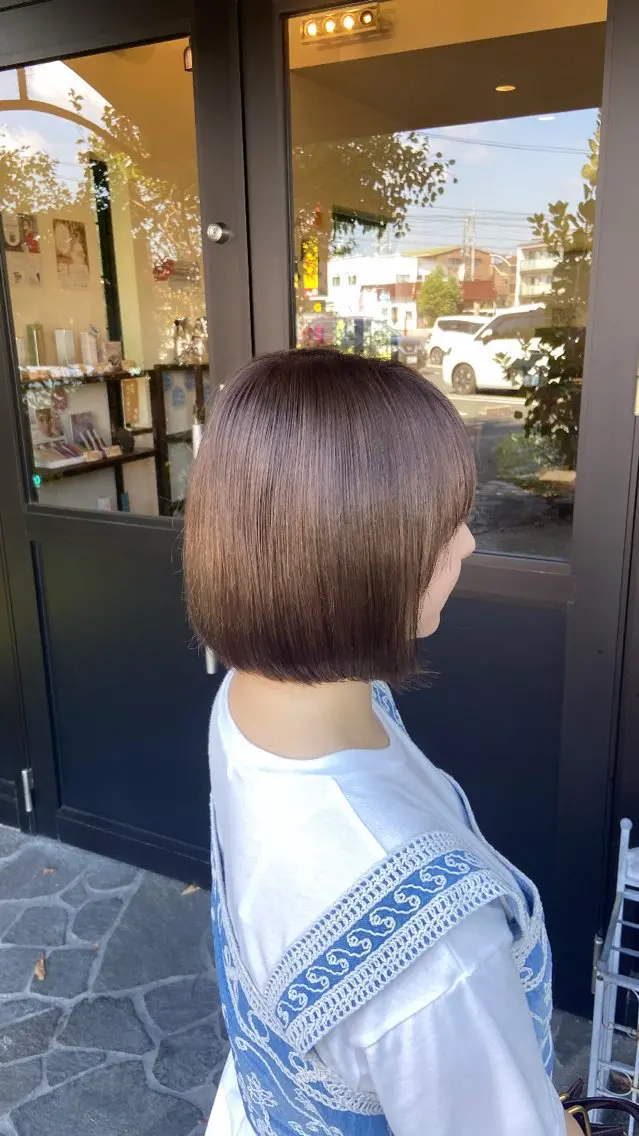 ショート カラー ブリーチ ブラウンカラー ヘアカラー ルプラボウ 沖  大雅のヘアスタイル