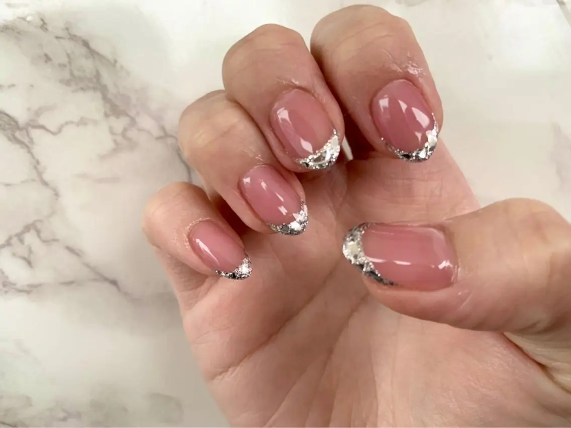 ネイル フレンチネイル ガラスフレンチ M's nail ..高幡不動のネイルデザイン
