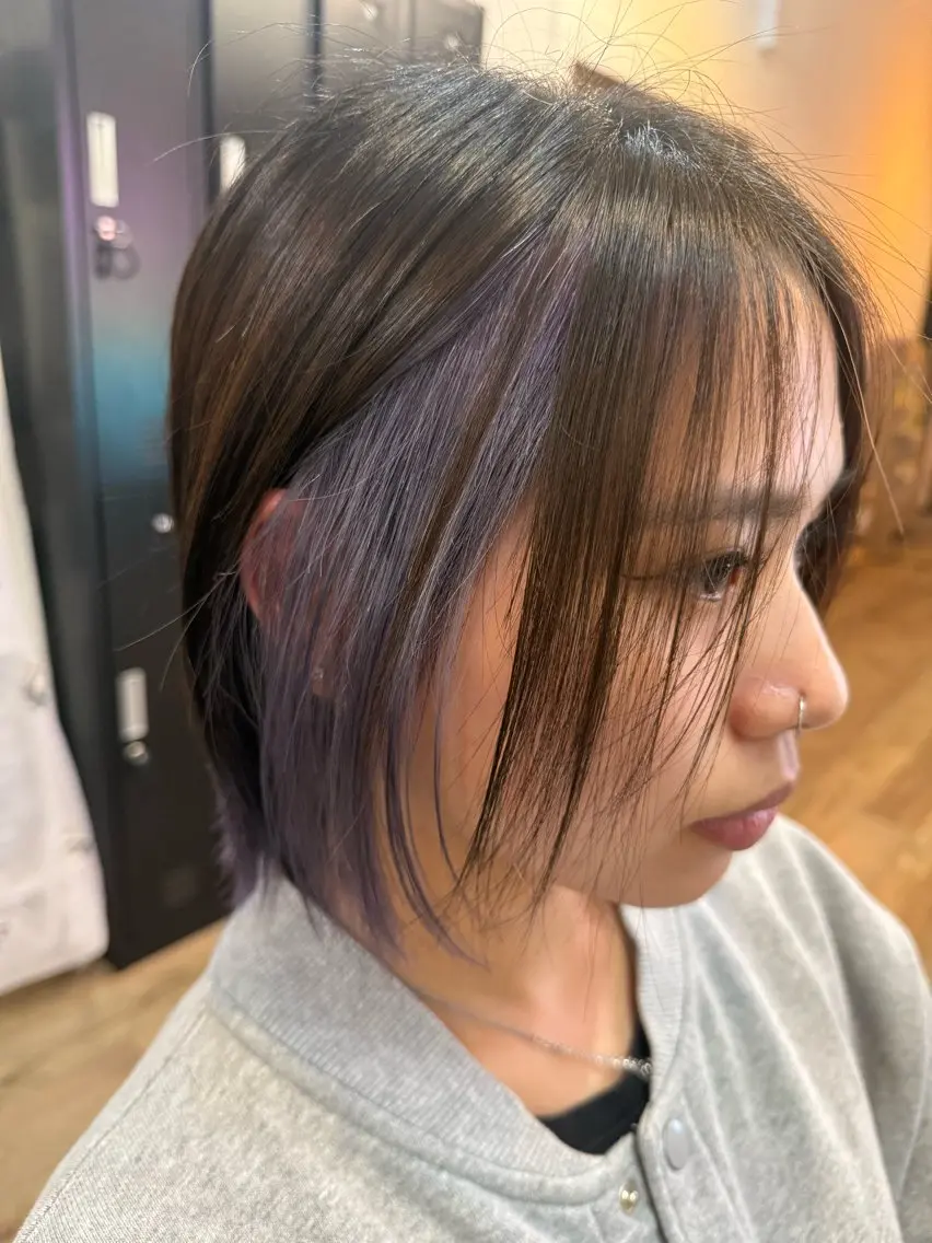 ショート カラー ブリーチ ラベンダーカラー 小林 温裕のヘアスタイル