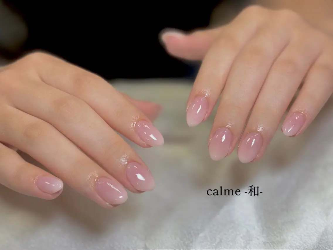 ネイル クリアネイル グラデーション シンプルネイル ハンドネイル calme-和- 753のネイルデザイン