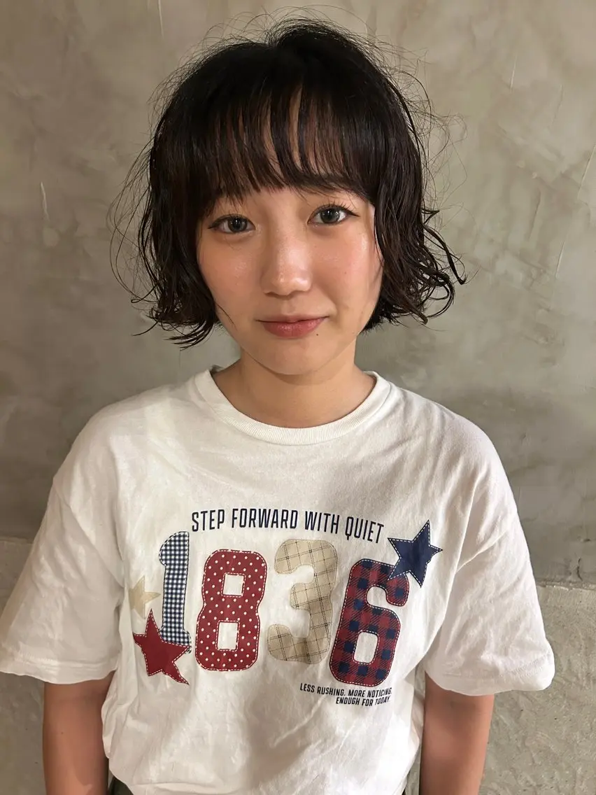 ショート パーマ カット パーマ ayane⭐️ボブ・ ショート・パーマのヘアスタイル