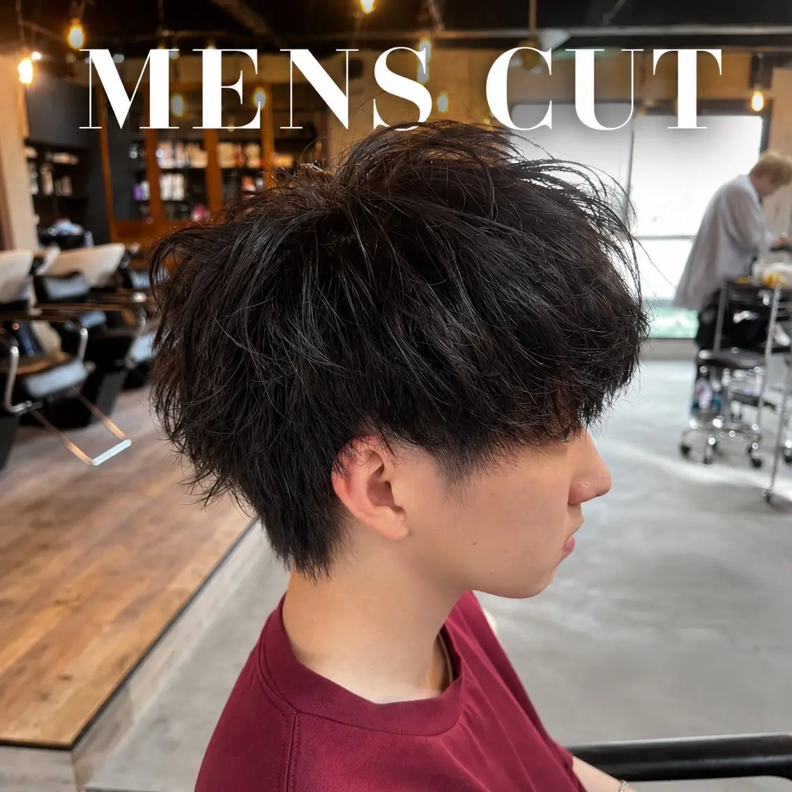 ショート メンズ シャドウパーマ 小形のヘアスタイル