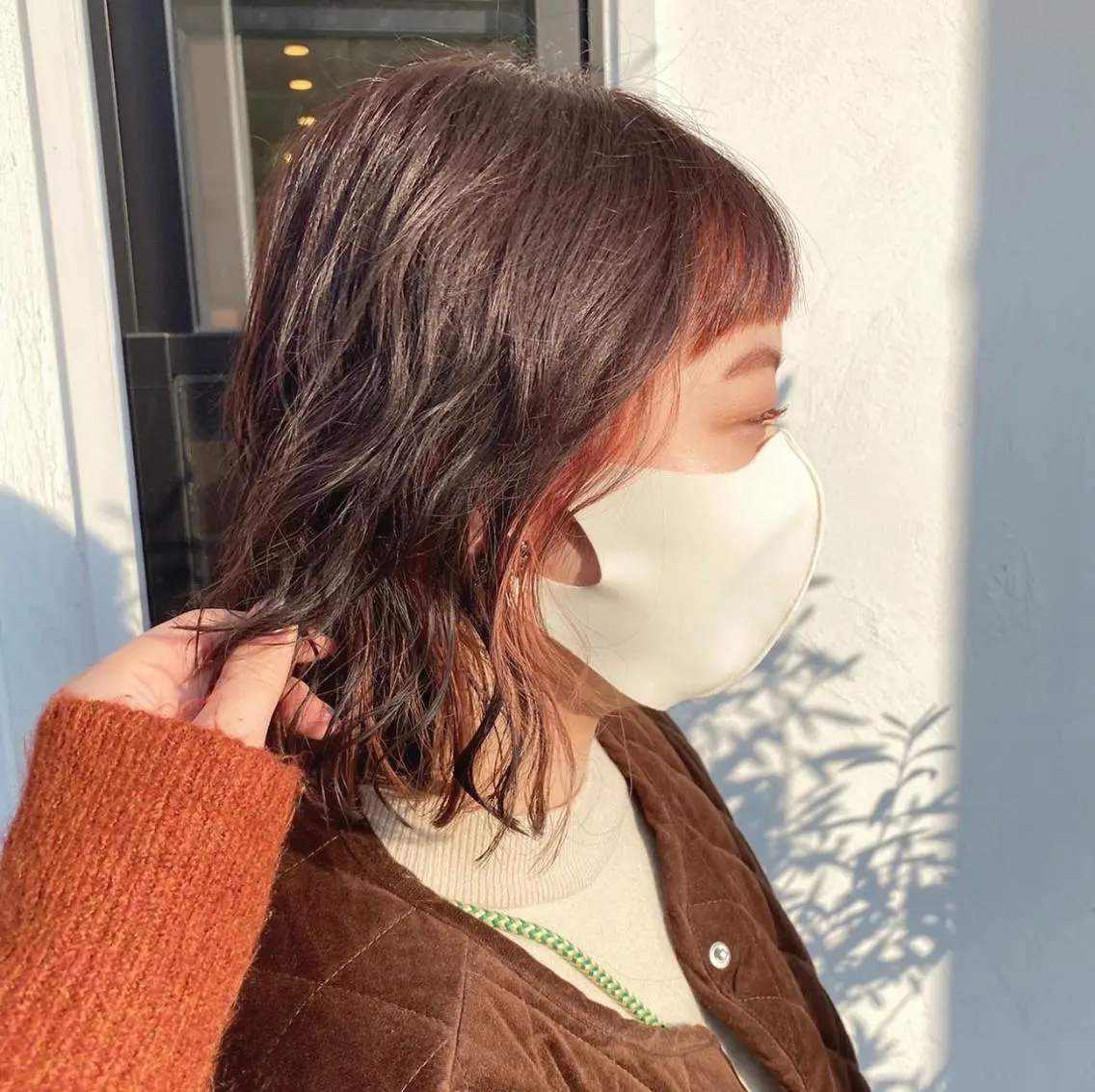 ミディアム カラー デザインカラー ダブルカラー インナーカラー [siie] カキのヘアスタイル