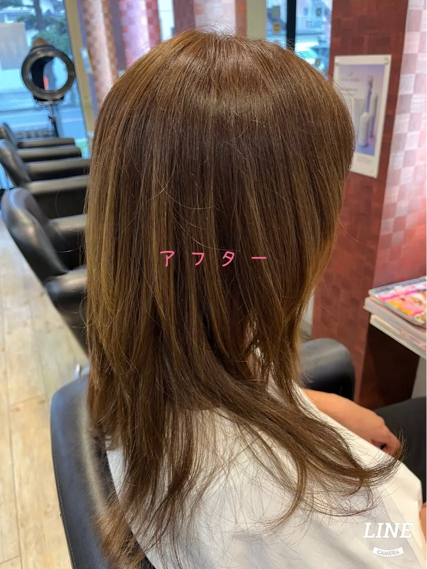 ロング カラー アクアカラー ブルーカラー 織田 英之のヘアスタイル