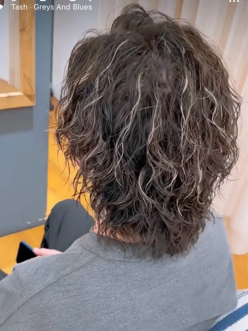ミディアム パーマ メンズ 【木場✂️理容室】 メンズ清潔感カットのヘアスタイル