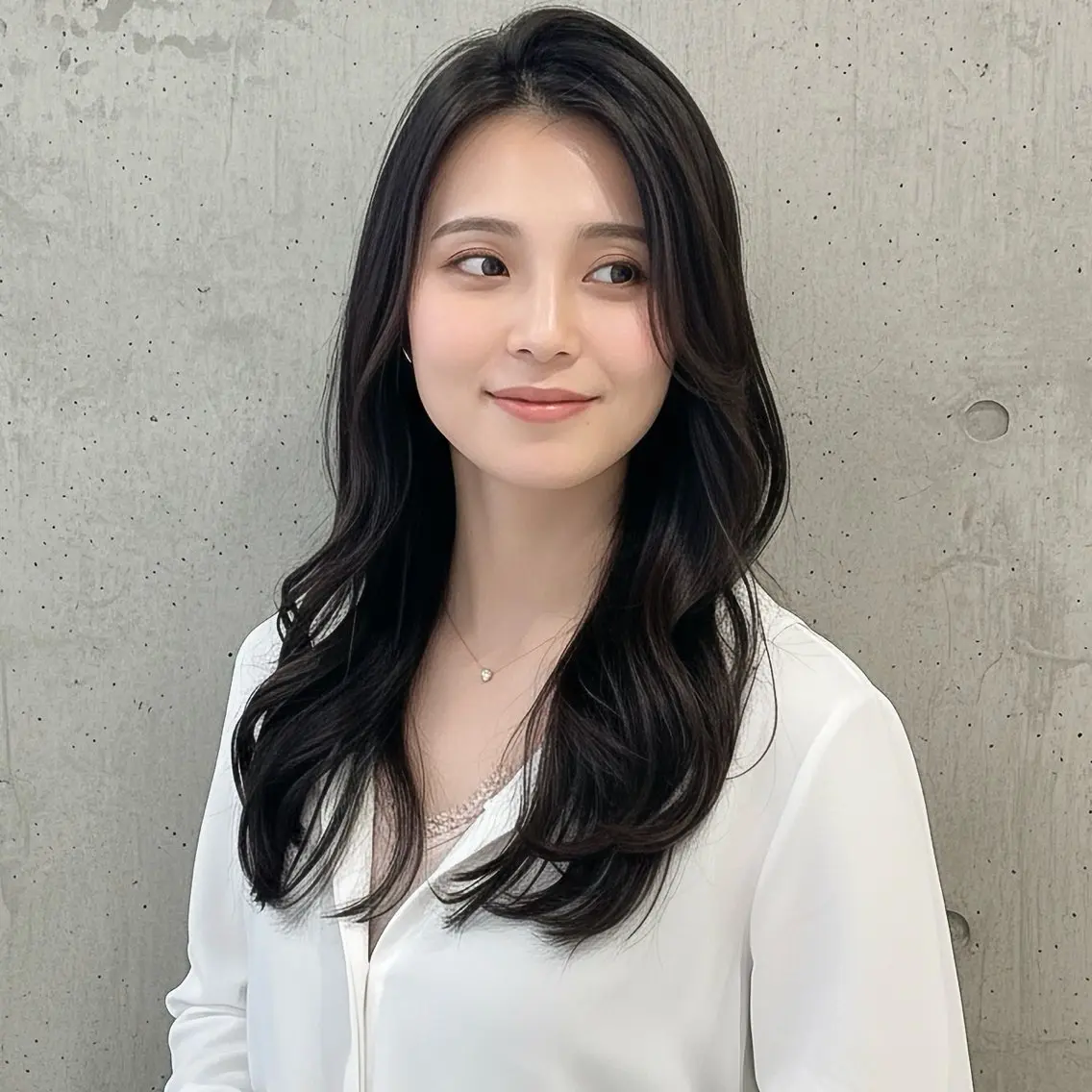 セミロング カット ヘアカラー ハッシュカット 田窪珠妃のヘアスタイル
