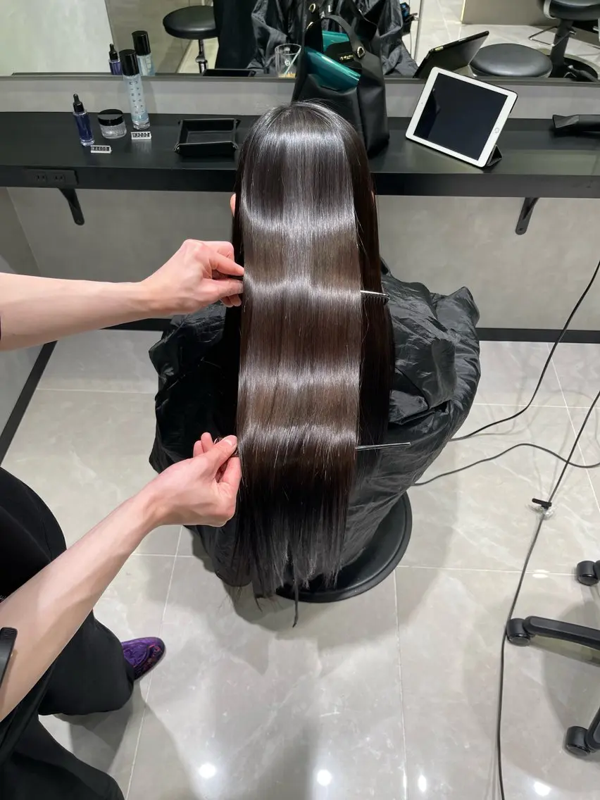 ロング 髪質改善 縮毛矯正 トリートメント 阿部 祥大のヘアスタイル