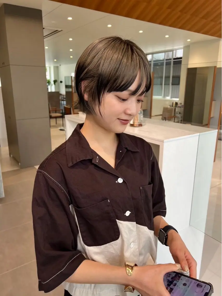 ショート カラー ベージュカラー ブラウンカラー トリートメント 透明感似合わせカラー 🍀あかり🍀のヘアスタイル