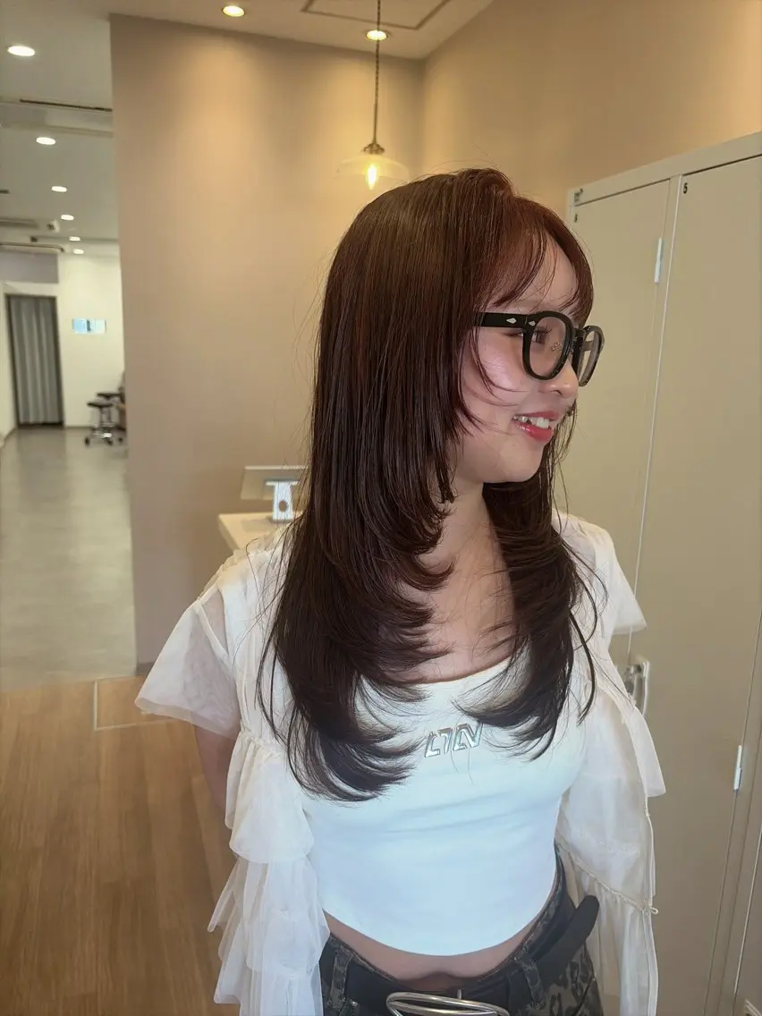 ロング カット ヘアカラー トリートメント ａｉｋａ🐩 /艶カラー/レイヤーのヘアスタイル