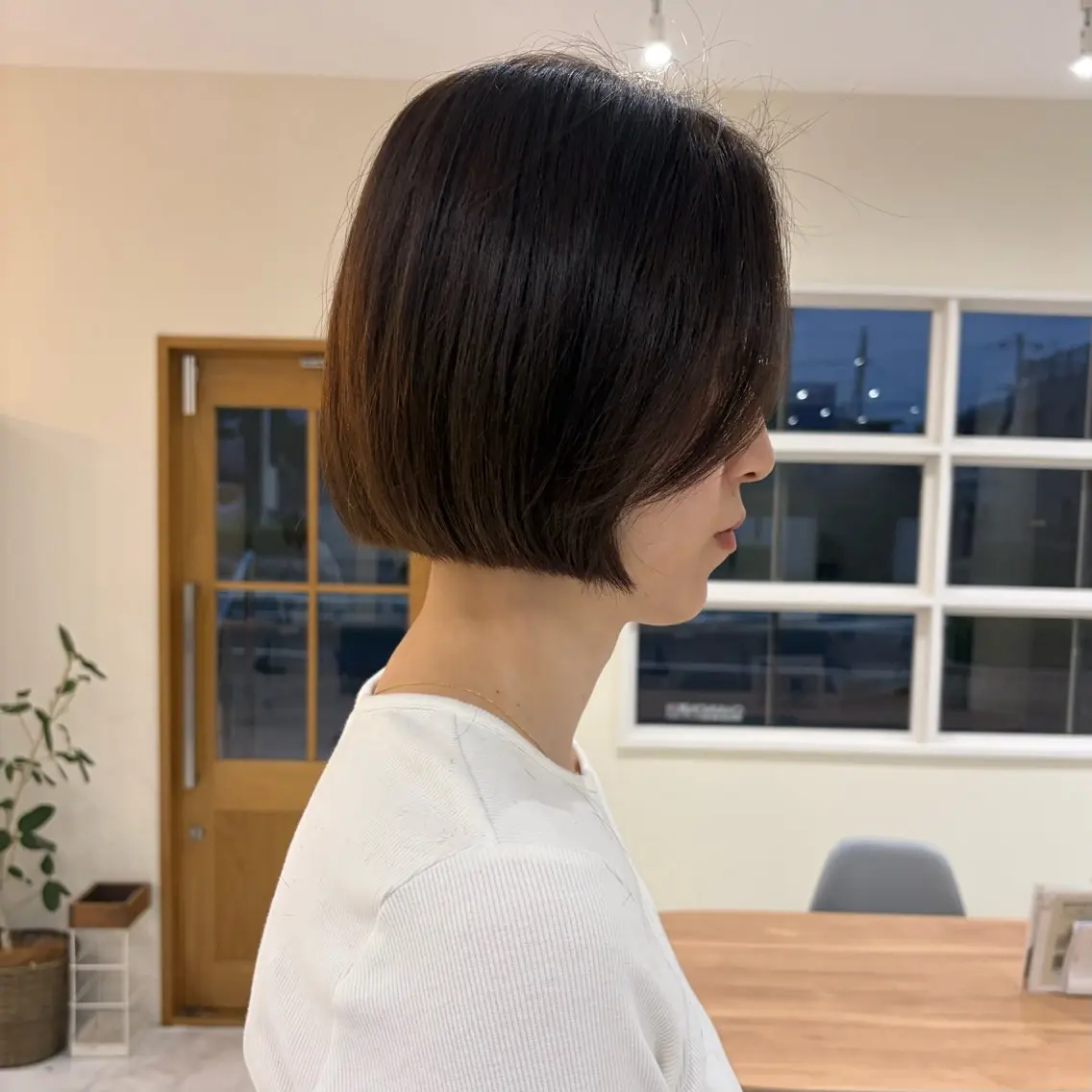 ショート カラー ボブ 似合わせカット カット ヘアカラー トリートメント YUUKI/ミニボブ ボブ/髪質改善のヘアスタイル