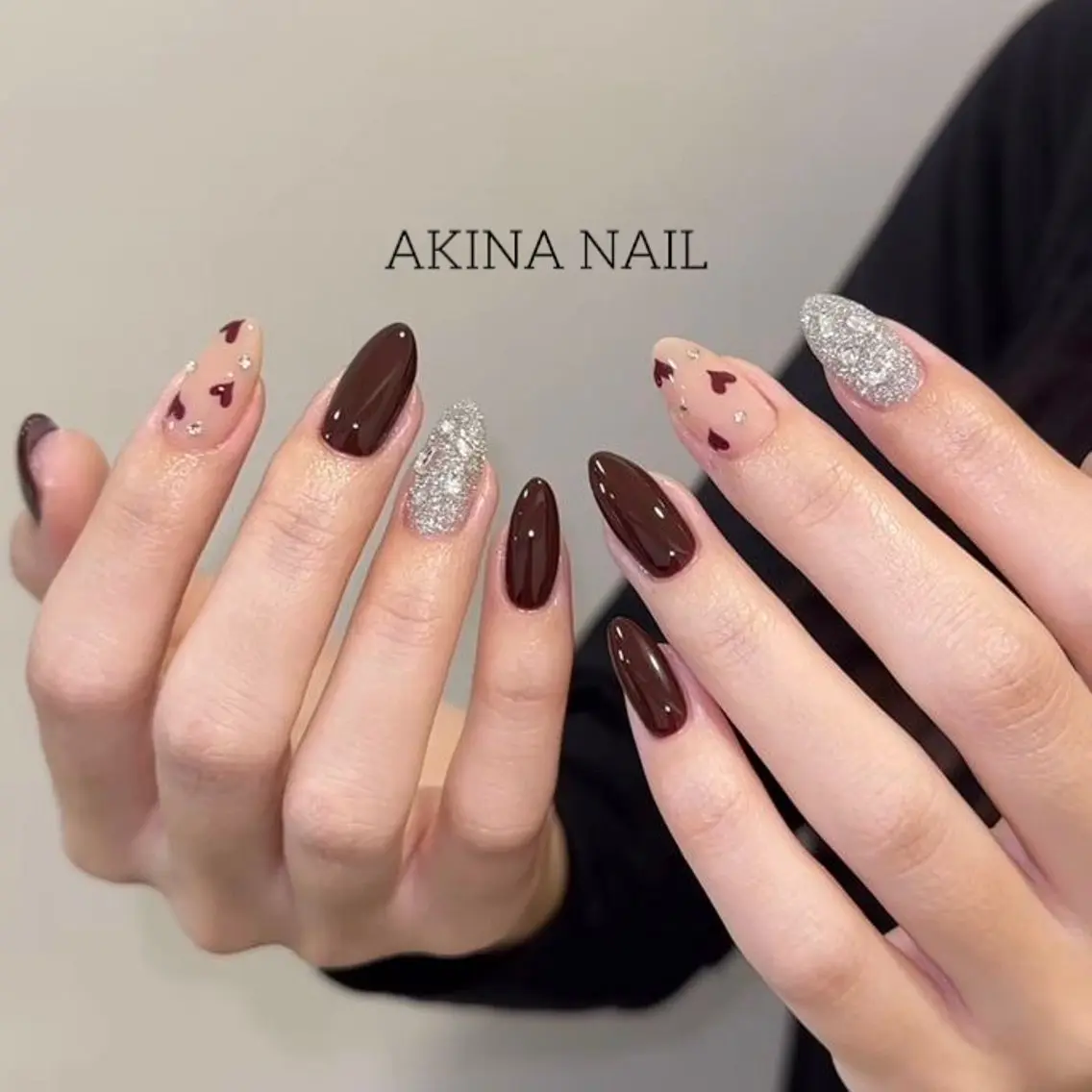 セミロング 韓国風ヘア ハンドネイル Akina Nail 亀戸のネイルデザイン