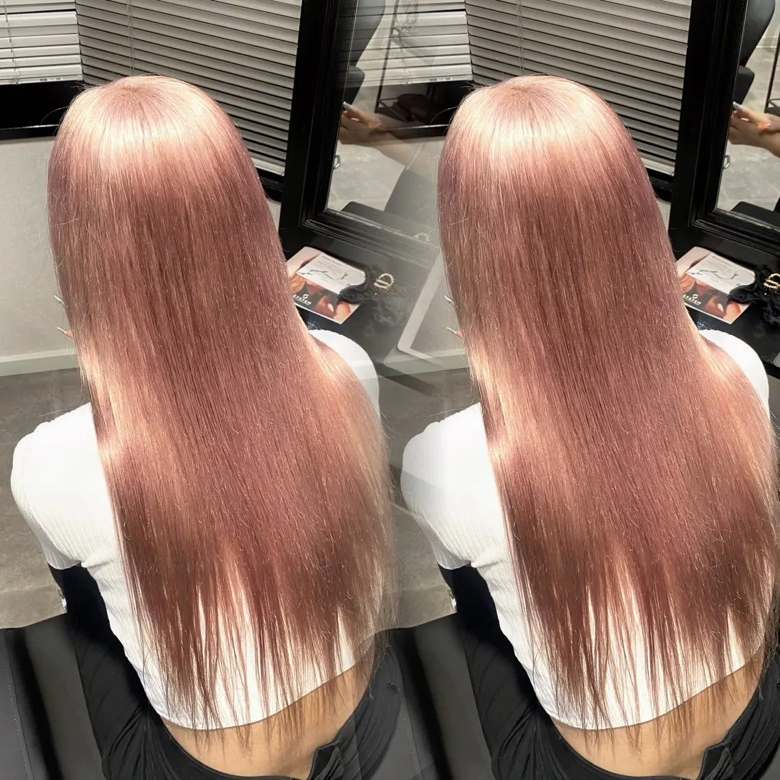 カラー ベージュカラー ブリーチ ピンクカラー ピンクベージュ 梅田ハイトーンカラー / ibuのヘアスタイル