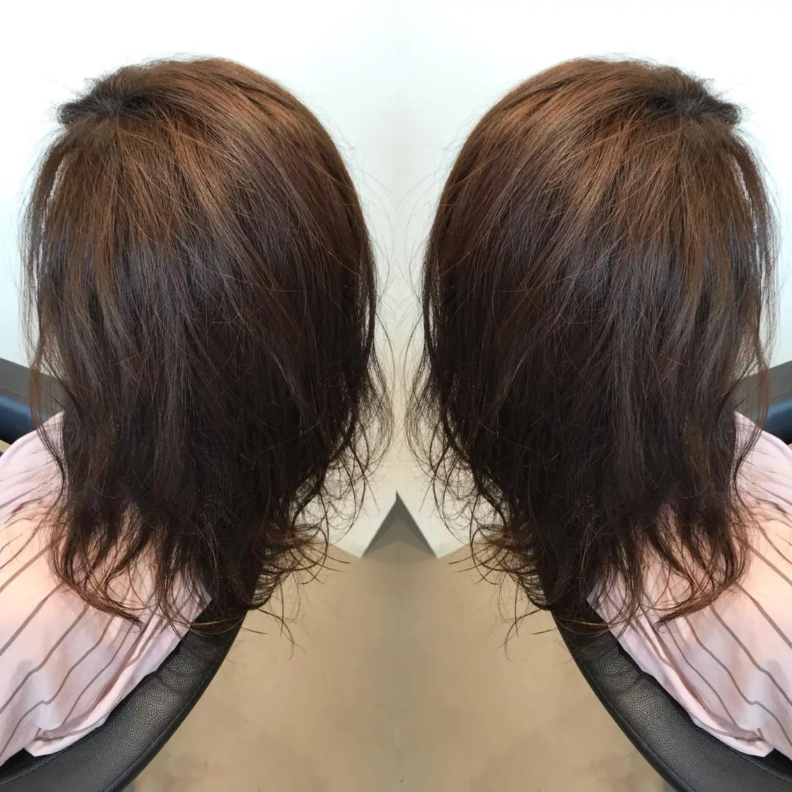 セミロング カラー 透明感カラー ハイライトカラー ハイライト 大久保 隆蔵のヘアスタイル