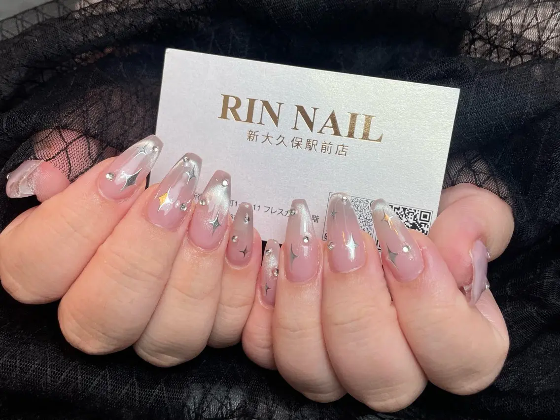 ネイル アートネイル フレンチネイル ジェルネイル 韓国ネイル ミラーネイル Rin Nail 新大久保店のネイルデザイン