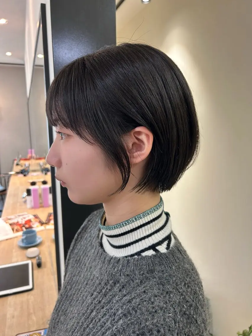 ショート カラー ショートボブ 丸みショート ボブ ショートヘア hubhair レイヤー/透明感のヘアスタイル