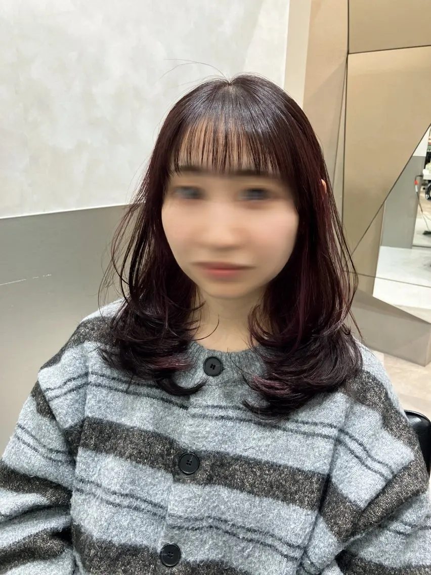 セミロング カラー カット ヘアカラー トリートメント 💖ブリーチなし透明 感💖ASAHIのヘアスタイル