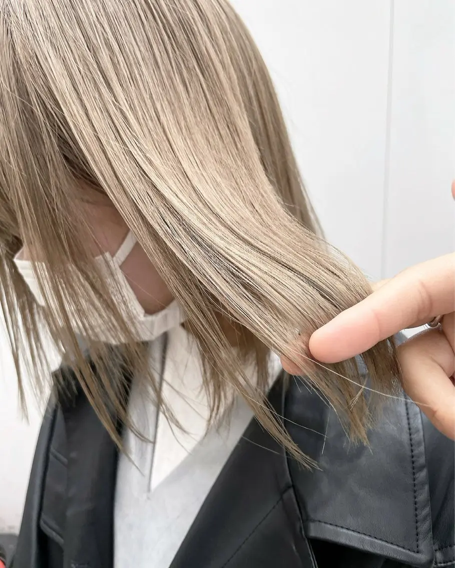 ショート カラー グレージュ オリーブグレージュ オリーブグレー ブリーチなし ダブルカラー/ゆなのその他イメージ
