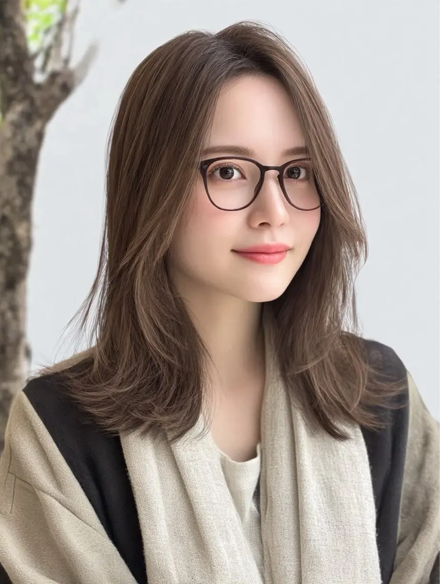 セミロング ヘアカラー 髪質改善JILL 🤍🩵AIのヘアスタイル