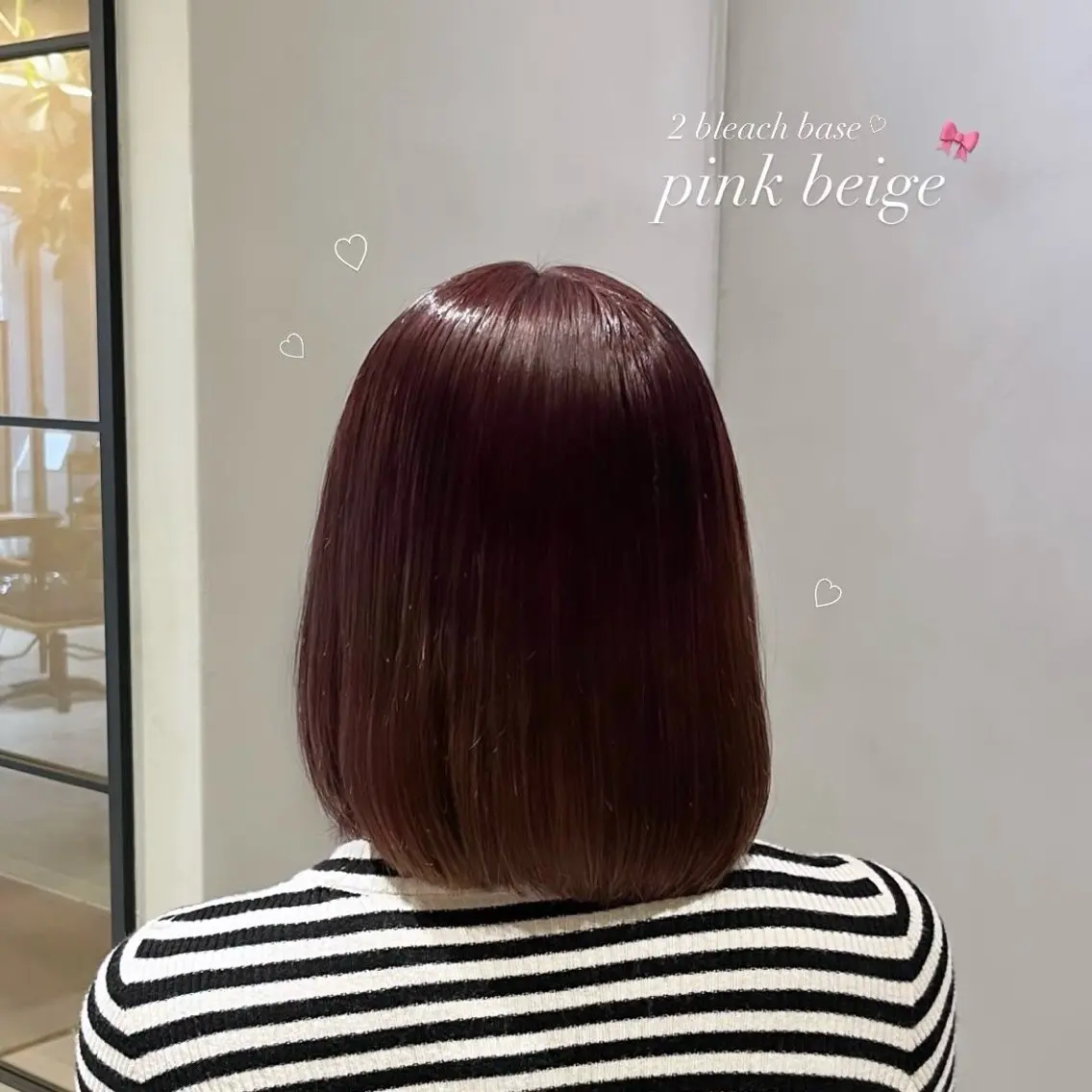 ショート カラー ベージュカラー ピンクカラー ピンクベージュ 𝒎𝒐𝒆🩰 名駅/ヘアメ/暖色♡のヘアスタイル