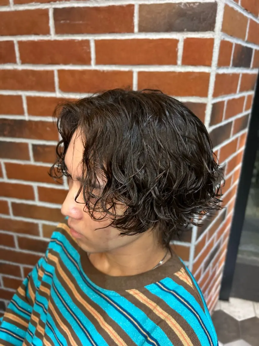 パーマ メンズ メンズパーマ 波巻きパーマ パーマ ハイトーン🎨/ パーマ🌀/堀江輝起のヘアスタイル
