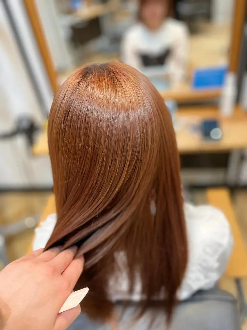 ミディアム パーマ 顔周りカット 縮毛矯正 トリートメント 望恵🌸韓国🇰🇷 艶髪スタイルのヘアスタイル