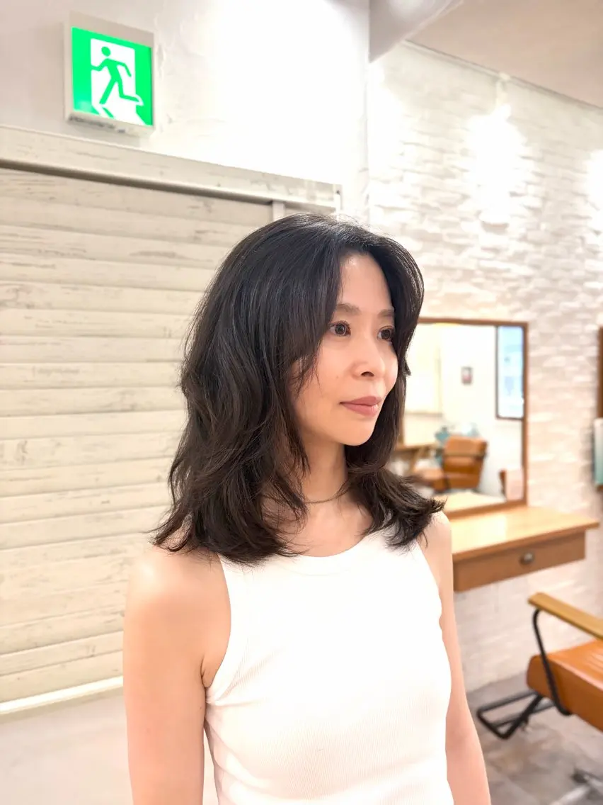 ミディアム カット トリートメント 松下 倫子のヘアスタイル