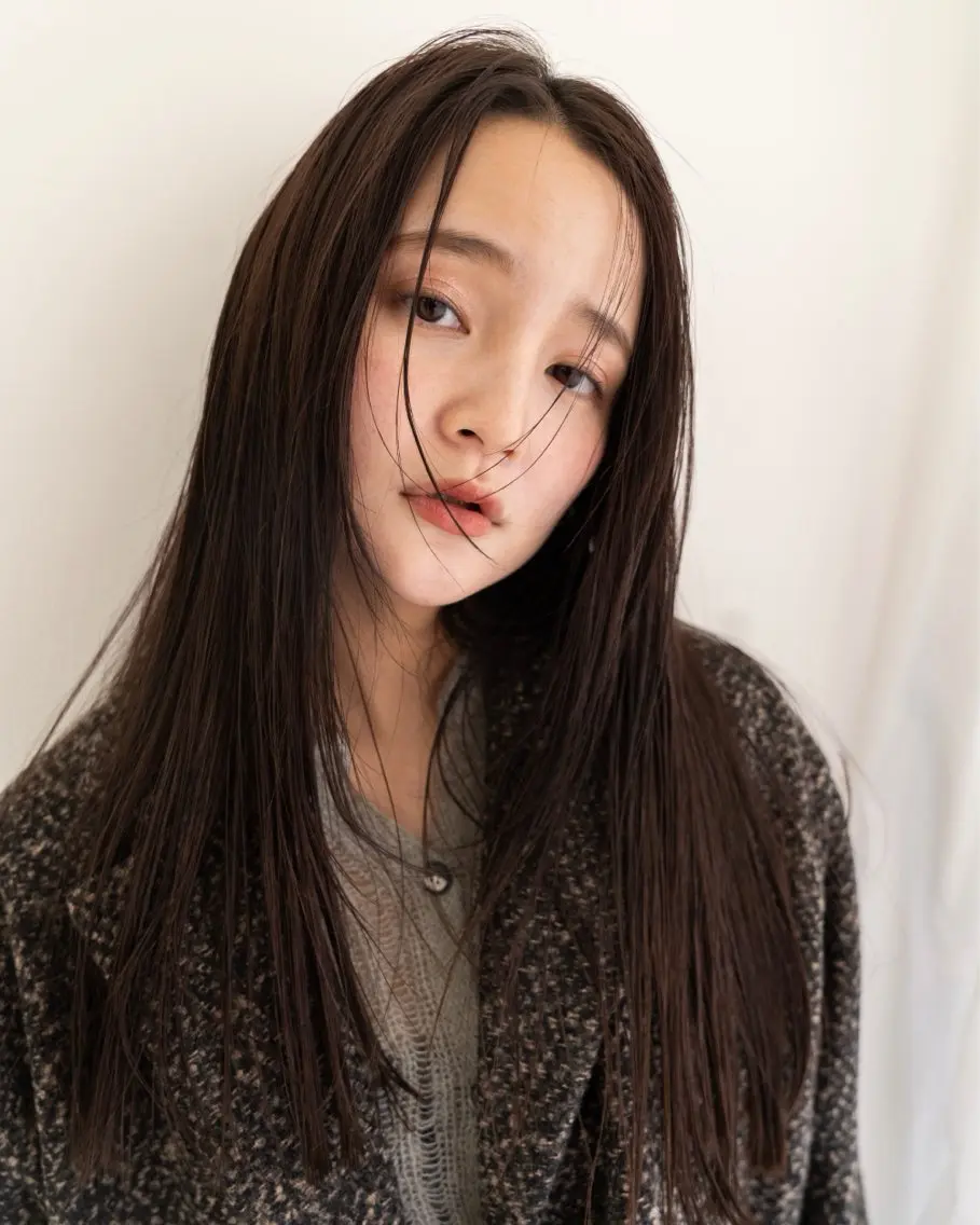 ロング カラー ブラウンカラー 透明感カラー ダークブラウン ナチュラルブラウン ロング カット ヘアカラー トリートメント ヨシモトリョウ /ボブ/パーマのヘアスタイル