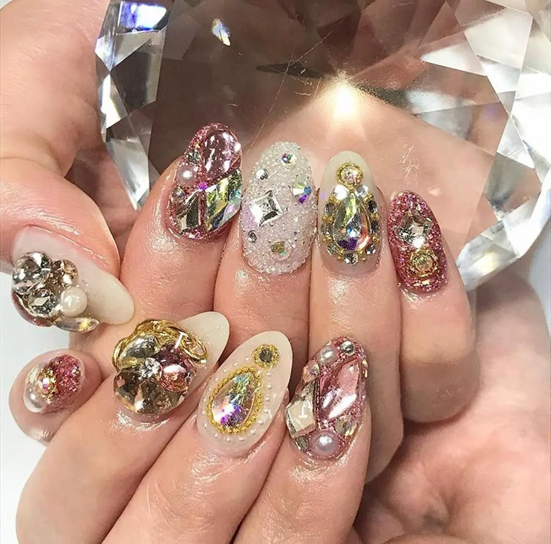 ネイル 渋谷／チップ長さ出し 👑アプレgel-xのネイルデザイン