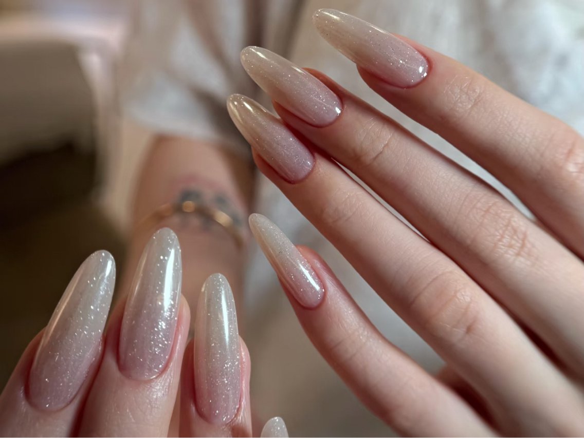 ネイル ブルー ブラウン ドット 長さ出し フットネイル ハンドネイル 🎀🎀YooLi Nail Salonのネイルデザイン