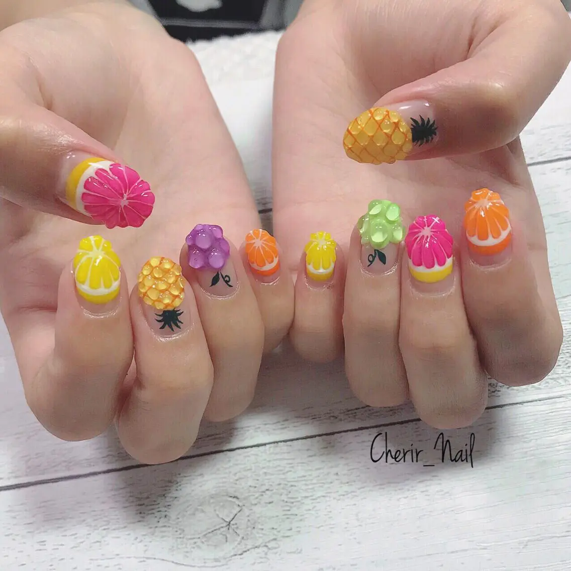 ネイル ワンカラーネイル ぷっくりネイル 夏ネイル Cherirnail kaoriのネイルデザイン