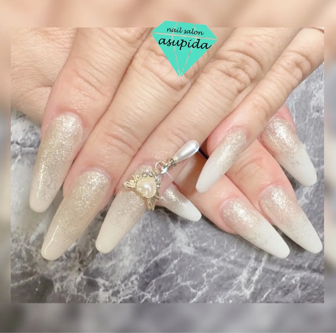 ネイル 長さ出し ハンドネイル nail salon asupidaのネイルデザイン